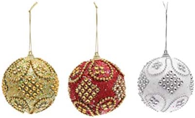 עץ חג המולד קישוט כדורי מיני גליטר קצף חג המולד כדור תליית קישוט תליון 8 סמ 3 צבעים