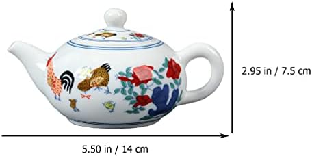 וינטג 'קרמיקה תה קומקום קרמיקה קרמיקה תרנגול תרנגול צבוע חרסינה סיר תה תה תה קומקום מיכל תה דקורטיבי