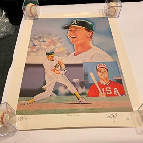 נדיר מארק מקגווייר טירון חתום הוכחת אמן 22x28 ליטוגרפיה עם JSA COA - Artoggled MLB Art