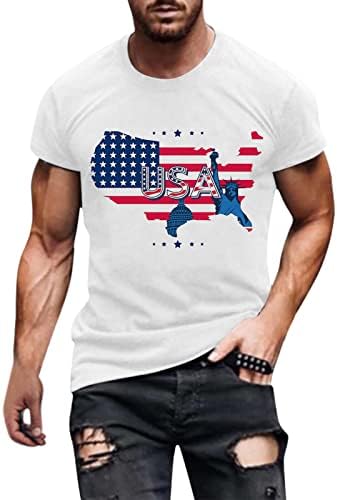 חולצות טריקו של שרוול קצר של יום העצמאות של XXBR לחולצות שרוול קצר עבור גברים, דגל ארהב דגל פטריוטי TEE TEE