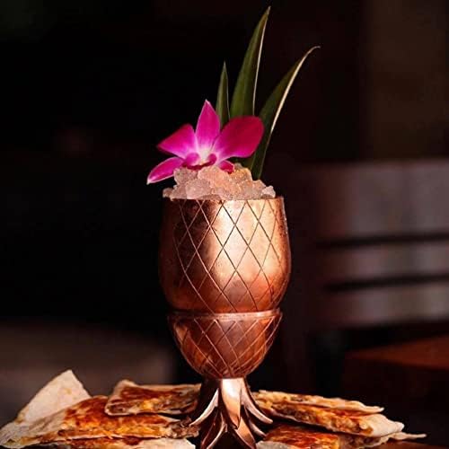טופיקו פלדת אל חלד כוס אננס: 2 סטים של מסיבת הוואי כוס עם קש ומכסים כוס קישוטי מסיבת לואו ליום הולדת