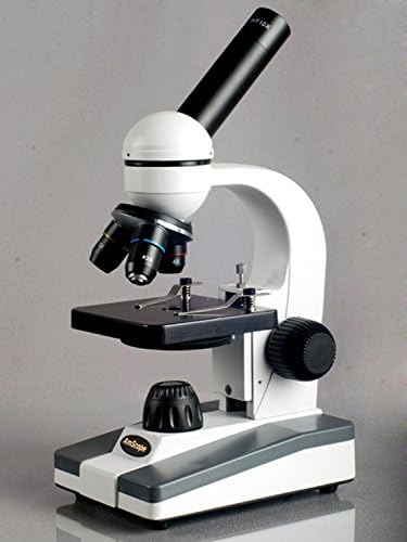 אמסקופ מ148 ג-פס25 מיקרוסקופ חד-עיני מורכב, עיניות 10 ו-25, הגדלה 40-1000, תאורת לד, ברייטפילד, מעבה עדשה