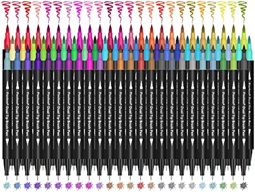 פיוצ ' ו כפול מברשת מרקר עטים, 72 צבעוני סמני סט עם בסדר טיפ מברשת טיפ לילדים,אמנות סמני למבוגרים
