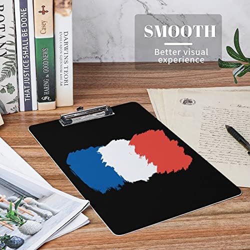 דגל של צרפת קשה פלסטיק לוח לוח קשיח אקריליק לוחות עם נמוך פרופיל קליפ סטנדרטי 4 מכתב גודל