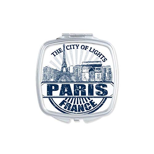 פריז צרפת דגל אייפל מגדל ארכיטקטורת מראה נייד קומפקטי כיס איפור כפול צדדי זכוכית