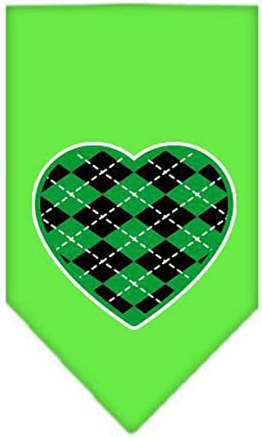 מוצרי חיות מחמד של מיראז 'ארגייל לב ירוק מסך ירוק בנדנה לחיות מחמד, גדול, לבן