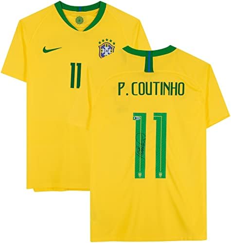 פיליפ קוטיניו ברזיל חתימה על נייקי צהוב ג'רזי - גופיות כדורגל עם חתימה