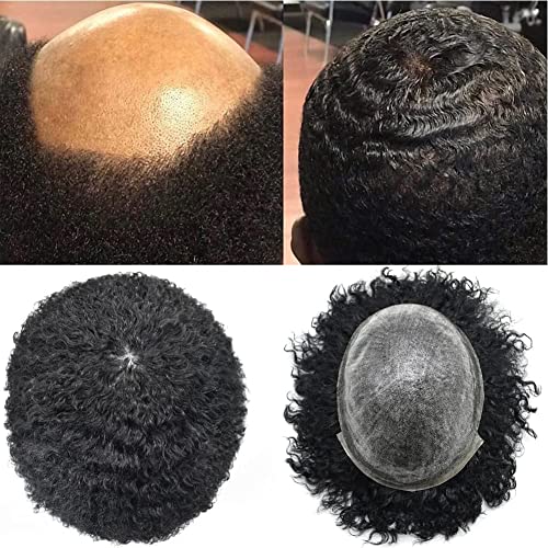 שיער פלאות שיער יחידות עבור שחור גברים מלא פולי עור האפרו פאה שחור גברים ברזילאי שיער מערכות קינקי