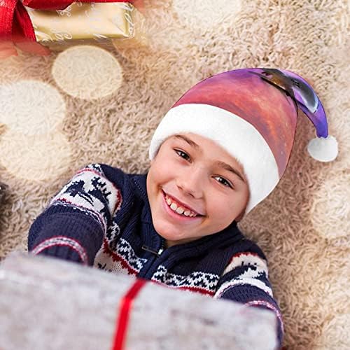 מטוסי ממריא דלוקס קטיפה חג המולד כובע שובב ונחמד סנטה כובעי עם קטיפה ברים ונוחות אוניית חג המולד קישוט