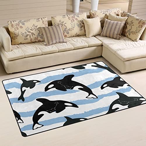 לווייתנים בפסים שטיחי שטיחים גדולים של שטיחי פליימט שטיחים לילדים משחק חדר שינה חדר חדר שינה 31x20 אינץ 'שטיח