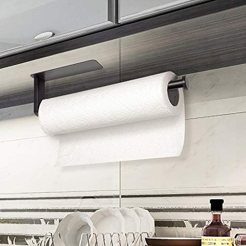 מחזיקי מגבות נייר מתחת לארון קיר עצמי קיר הרכבה מתלה מגבת נייר למטבח שירותי אמבטיה דבק עצמי נירוסטה מוברש
