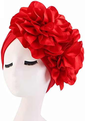 כובעי טורבן פרחים לנשים נמתחים קלים משקל קלים כיסוי אפריקני עטיפת ראש מעטה וינטג