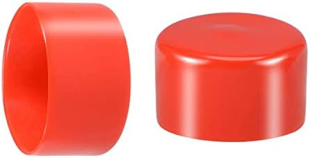 בורג חוט הגנת שרוול גומי עגול צינור בורג כובע כיסוי ידידותי לסביבה אדום 50 ממ מזהה 100 יחידות