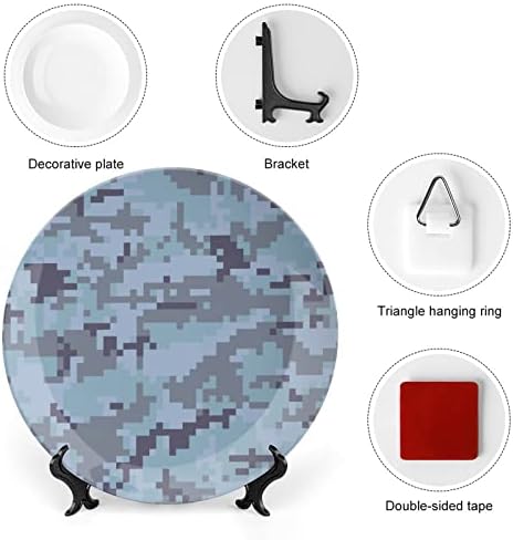 צלחות דקורטיביות צבאיות צבאיות צלחות קרמיקה עגולות עם עמדת תצוגה לעיצוב חתונה במשרד הביתי