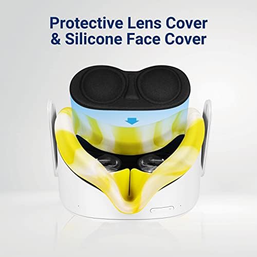 TNP VR כיסוי פנים וכיסוי עיניים למטא Oculus Quest 2 כרית פנים עם חוסם אור באף - כיסוי סיליקון