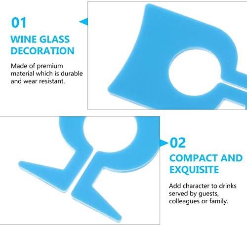בסטונזון זכוכית כוס לשתות סמני 16 יחידות יין זכוכית זכוכית סמן תוויות יין זכוכית מזהי לשימוש חוזר זכוכית