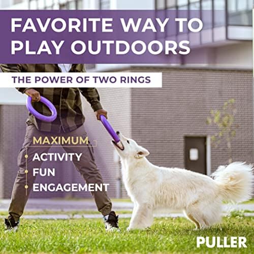 פולר צעצועי טבעת כלבים חיצוניים-צעצוע להביא כלבים ומשיכת מלחמה צעצוע לכלבים קטנים ובינוניים גדולים-כדור כלבים