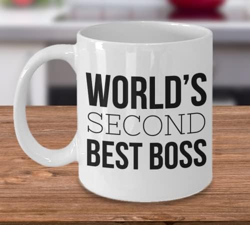 ספל קפה הבוס השני הטוב ביותר בעולם-מצחיק בדיחה כוס לעבודה מנהל מפקח 2-הכי טוב-הכי מצחיק אי פעם נוכח