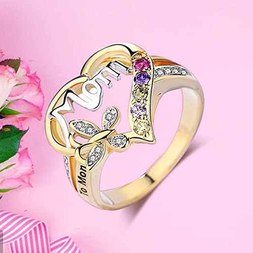 טבעות טבעת יהלום בצבע אופנה אוהבת טבעות טבעות יהלום של אמא טבעות סנאי לנשים
