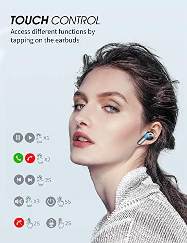 אוזניות אלחוטיות של Tiksounds, אוזניות Bluetooth עם מיקרופון, IPX7 אטום למים, זמן משחק 35 שעות