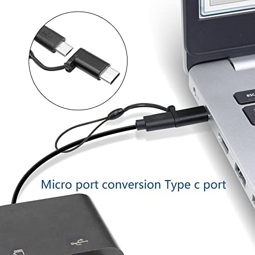Riieyoca Micro SD Card קורא, 2 ב 1 מיקרו 1 מתאם כרטיסי זיכרון מסוג C, עם קורא כרטיס פונקציה OTG,