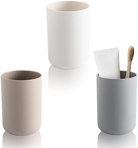 3 יחידות מברשת שיניים מחזיק כוס, בלתי שביר אמבטיה כוסות לשימוש חוזר שתיית כוסות סט