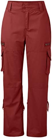 Miashui חימום מכנסיים מכנסי מטען עם כיסים