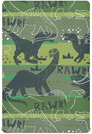גליני עריסה לדינוזאור של גראנג 'לבנים אריזת בנות ומשחקים גיליונות מיני עריסה מיני נושמים גיליון עריסה מצויד לעריסה