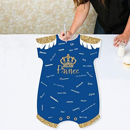 נקודה גדולה של אושר רויאל נסיך מקסים-תינוק בגד גוף ספר אורחים סימן-תינוק מקלחת ספר אורחים אלטרנטיבי-חתימת
