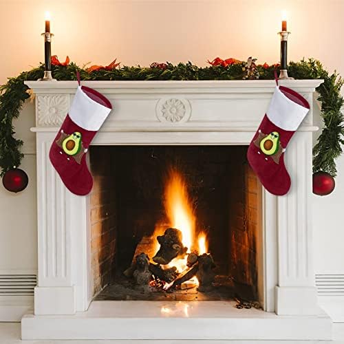 אבוקדו מגניב במעיל גשם אדום גרבי חג חג מולד קישוטי הבית לאח עץ חג המולד גרביים תלויים