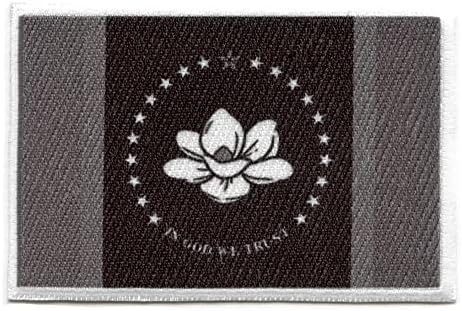 מיסיסיפי טלאי דגל דגל אפור אפור ברזל רקום