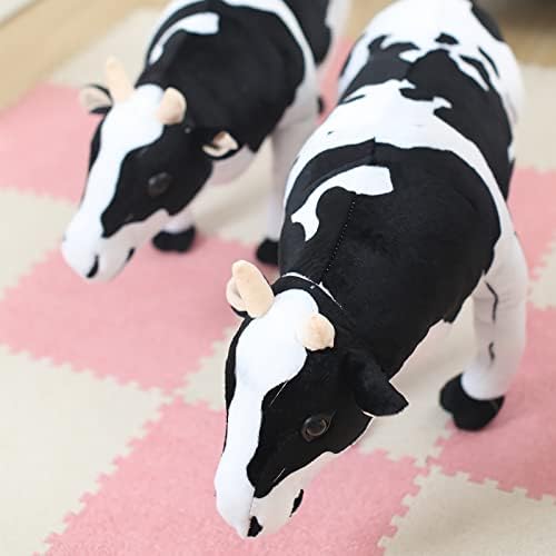 27.5 '' צעצוע ענק חמוד קטיפה קטיפה ריאליסטית פרות שחורות ולבנות בעלי חיים ממולאים כרית כרית