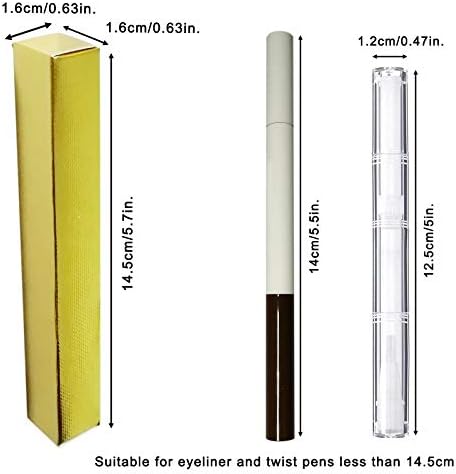 אנזקה 50 יחידות קופסאות אריזת עט שמן ציפורניים, 5.7.0.63.0.63 אינץ ' תיבת עטיפת אייליינר, מרקם בקנה מידה מוזהב