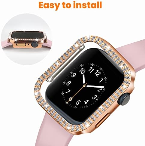 מארז שעון Mixpoet תואם ל- Apple Watch 44 ממ, שעון כיסוי עם Bling Diamond לסדרת IWatch 6 5 4 SE, אביזרי