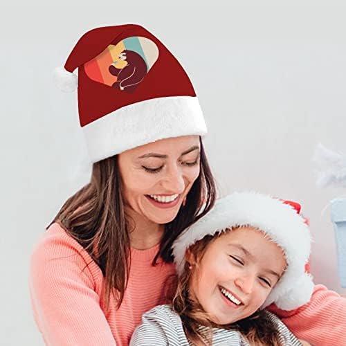 רטרו לב עצלן חג המולד כובע סנטה כובע עבור יוניסקס מבוגרים נוחות קלאסי חג המולד כובע עבור מסיבת