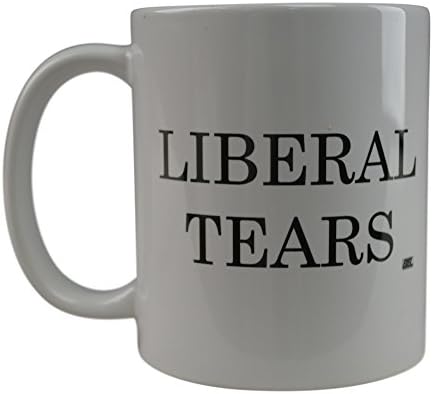 נוכלים נהר מצחיק חידוש קפה ספל-ליברלי דמעות פוליטי כוס, רעיון מתנה גדול עבור רפובליקנים או שמרנים, 11 עוז, לבן