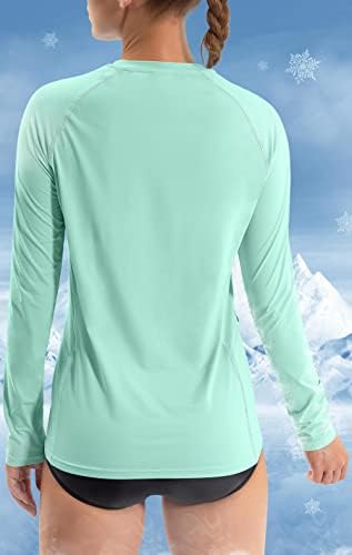 יוגה לנשים UPF 50+ חולצות שרוול ארוכות SPF הגנה מפני השמש חולצות שומר עם כיסי רוכסן UV חולצת טריקו טיולים