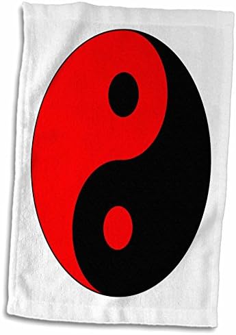 3 תדרו של מספרי פלורן סמלים ואמרות - שחור N Red Ying Yang - מגבות