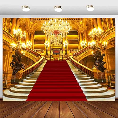 שטיח אדום סנספון ארמון רקע לצילום רויאל טירת זהב מדהים אירופאי אולם מסיבת רקע ויניל אדום שלב תפאורות לנשף חתונה