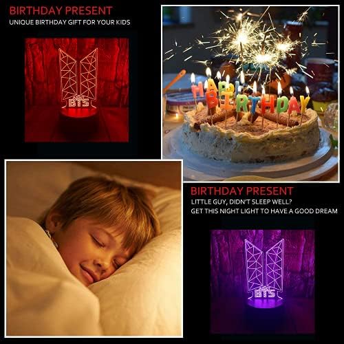 בני 3 הוביל אשליה אופטית מנורת שולחן עיצוב חדר שינה עם מרחוק 7 צבעים אקריליק שינה לילה אור יום הולדת