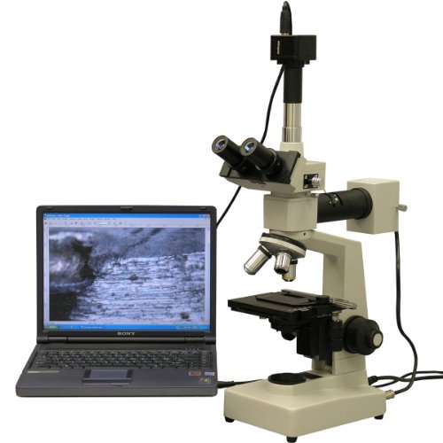 מיקרוסקופ מטלורגי פי 40-400 + מצלמה דיגיטלית של 1.3 מגה פיקסל