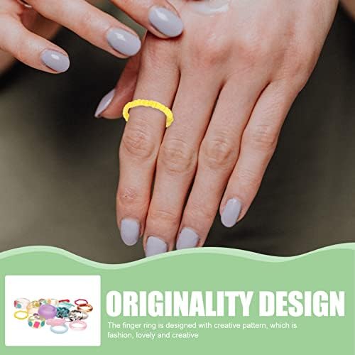 Ushobe 21pcs טבעות תכשיט קטנות טבעות טבעות אצבעות צבעוניות טבעות טבעות חרוזים חמודות עבור ילדות