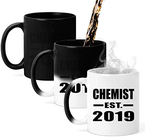 כימאי עיצובי הקים אסט. 2019, 11 עוז צבע שינוי ספל חום רגיש קסם תה-כוס ידית, מתנות יום הולדת יום נישואים חג המולד