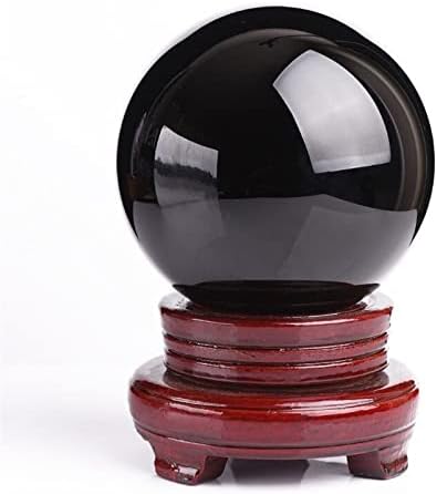 30 ממ -100 ממ שחור אובסידיאני בדולר כדור פנג שואי דקורטיבי כדור אבן ריפוי אבזרי אבזרי זכוכית כדור