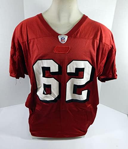 2002 סן פרנסיסקו 49ers ג'רמי ניוברי 62 משחק נעשה שימוש באדום תרגול ג'רזי 2xl 0 - משחק NFL לא חתום בשימוש