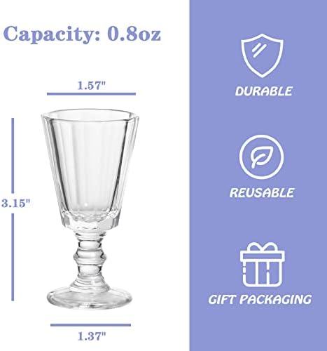 כוסות זריקה של ג ' אפסינג, סט זכוכית מיני 1 עוז של 6 / כוסות זריקה חמודות / כוסות זריקה שקופות / משקפיים לבביים