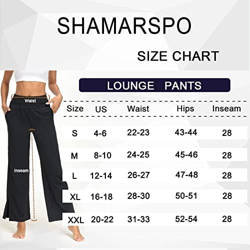מכנסי רגל רחבים של Shamarspo מכנסי טרנינג רופפים מזדמנים מכנסי טרנינג רופפים בעלי מותניים גבוהים מכנסיים