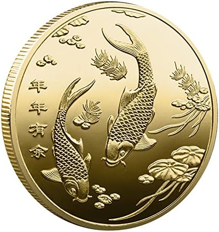 בהצלחה קסמי מזל דגים מזל זהב מטבע זה עודף שנה אחר שנה מטבע מזל