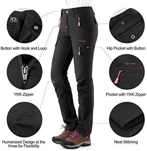 מכנסי טיול מרופדים של קוטוק לנשים מכנסי מטען מרופדים עם מכנסי מטען עם כיסים מרובים