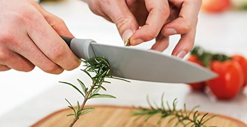 ברגהוף ליאו מצופה קרמיקה סכין שפים קטנים ללא מקל עם חשפנית עשבים, 14 סמ, נירוסטה, אפור, 6 x